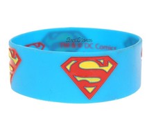 NEW DC Comics Superman Super Hero Logo Rubber Bracelet Licensed Costume Jewelry