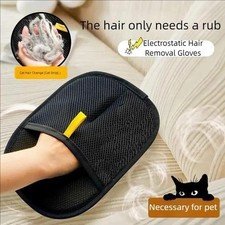 Electrostatic Pet Hair Removal Gloves Brush , Double-sided Pet Grooming Glove SA