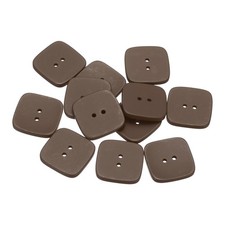 12pcs Sewing Button 34mm 1-3/8" 2 Holes Square Resin Button Brown