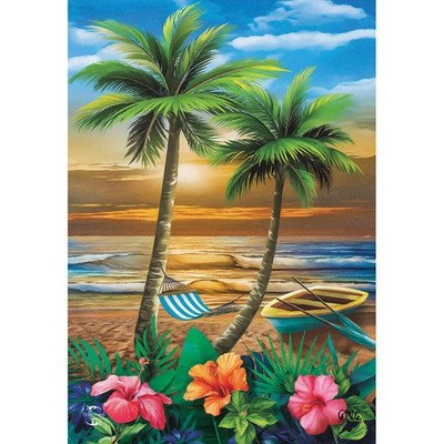 Briarwood Lane Sunset in Paradise Summer Garden Flag 12x18