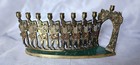 VTG Brass Menorah Israeli Hanukkah Judaica Maccabee  9 Candle Holder  — photo 1
