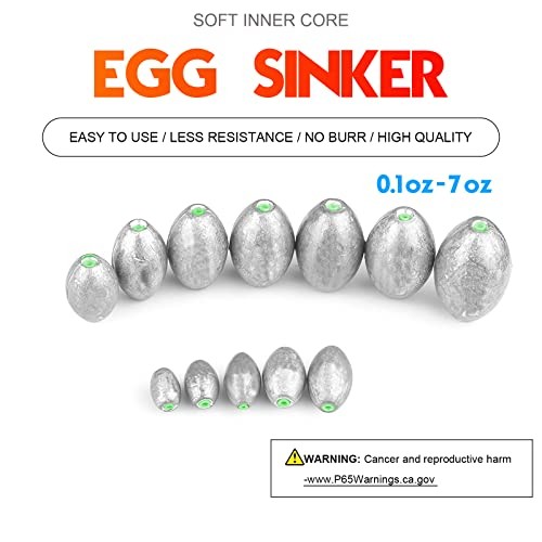 Removable Egg Lead Fishing Sinkers Saltwater Fishing Size14 (4.3oz.) 4 pcs - Picture 2 of 7