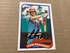TOM PAGNOZZI  SIGNED 1989  TOPPS MINT  CARD # 208 CARDINALS/FREE POSTAGE