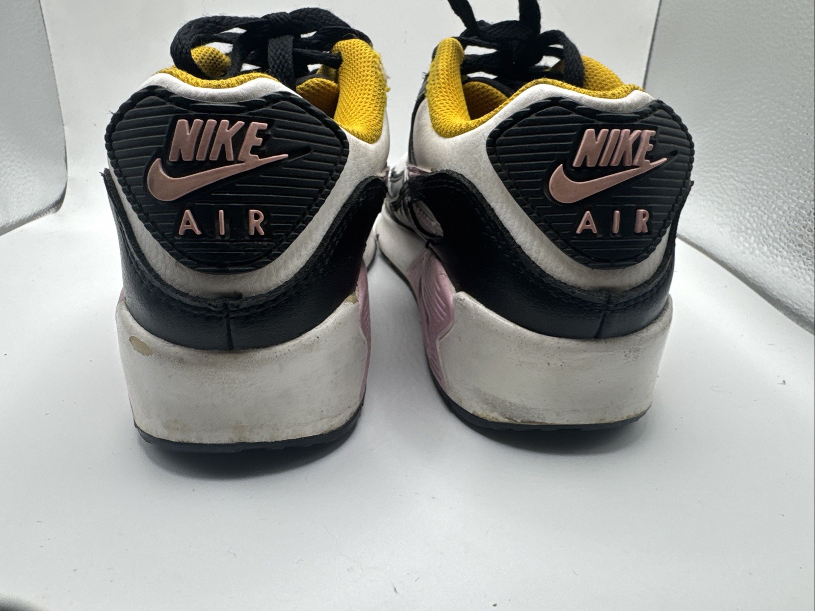 Nike Air Max 90 Leather GS Black Light Arctic Pink Sneakers CD6867-007 Size 4Y thumbnail 8