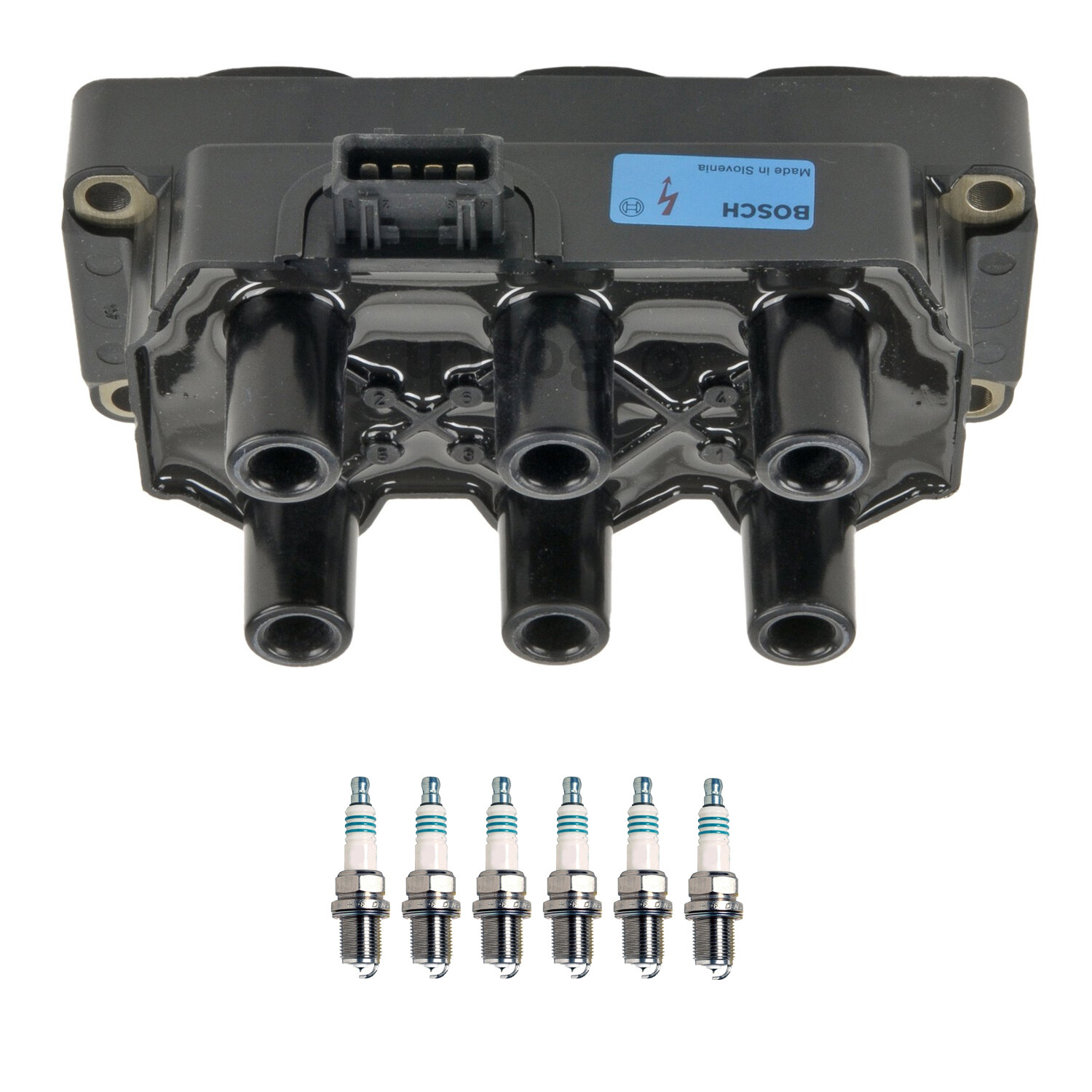 Bosch 1 Ignition Coil Denso 6 Iridium Power Spark Plug Kit For A4 A6 NSX 900 V6