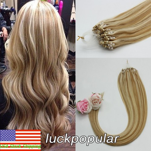 Micro Ring Loop Hair Extensions Real Human Hair Micro Beads Link Thick Remy Hair - Picture 96 of 99