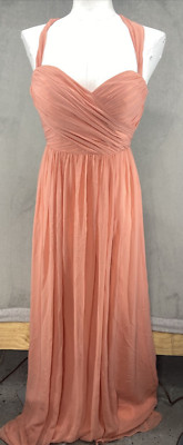 JENNY YOO  Grown Dress size  6 Halterneck Long Converter Peach