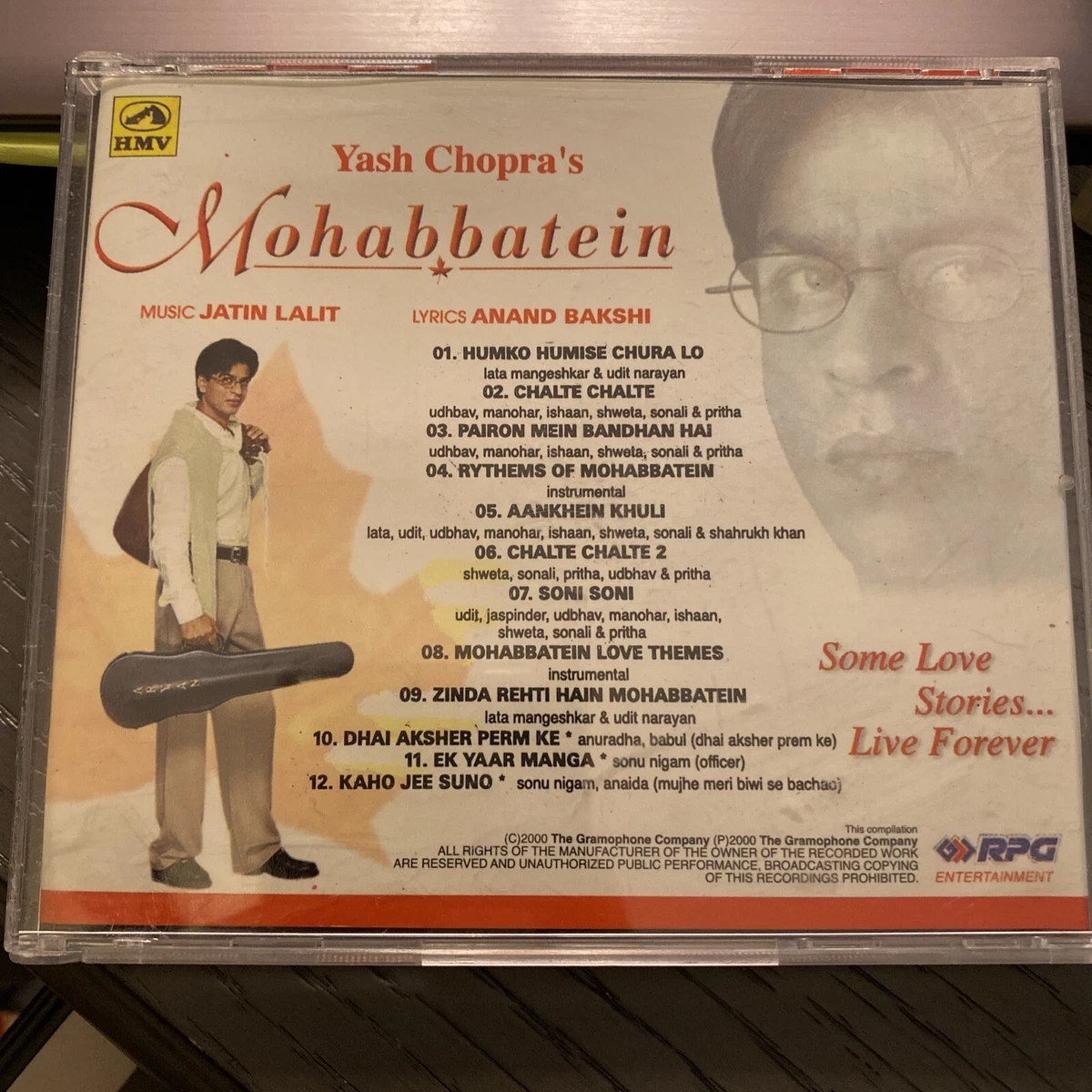 Mohabbatein - SRK Jatin-Lalit - Bollywood Hindi CD - HMV - India-BOLLYWOOD  MUSIC | eBay