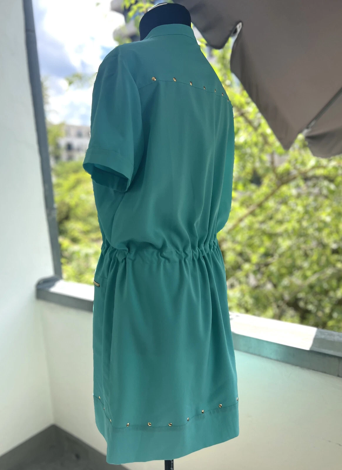 Abito Versace con cerniera cavo e accessori logo color oro L XL