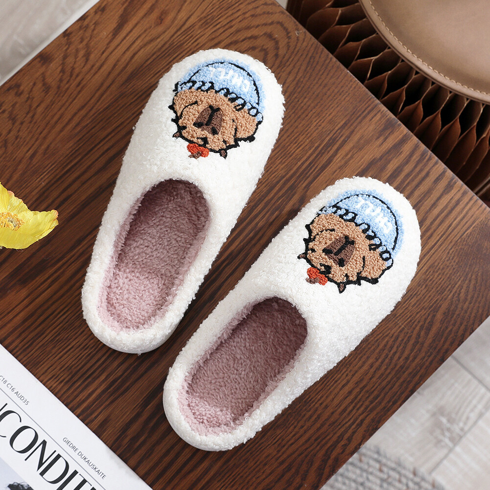 APL Capybara Fluffy Home Slippers Plush Slippers Comfortable Anti Slip for Winter