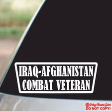 IRAQ AFGHANISTAN COMBAT VETERAN Vinyl Decal Sticker Car Window Bumper Military