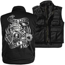 Herren Ranger Winter Weste Long live Rockn Roll smoke alcohol poker rockabilly