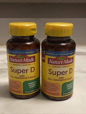 2 Nature Made Super D Zinc Selenium Copper 70 Tablets Vitamin D3