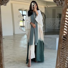 Dubai Open Cardigan Abaya Muslim Women Maxi Dress Kaftan Kimono Robe Islamic New