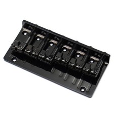 6 String Metal Fixed Bass Bridge L-Shaped Saddle Bridge Top Load Tailpiece Black