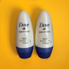 2x Dove Original Clean Deodorant Roll-On Aluminum Free 1.7 Oz HTF