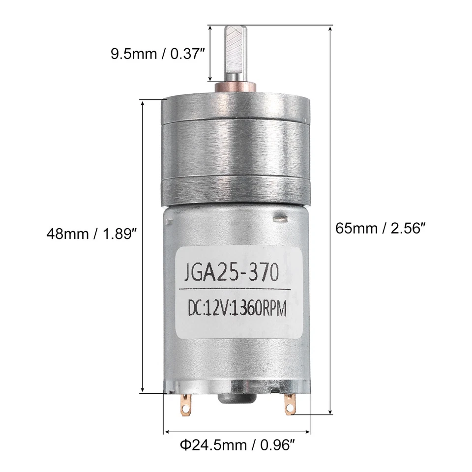 Mikro Geschwindigkeit Untersetzung Getriebemotor DC 12V 1360RPM für 370 Motor - Bild 2 von 4
