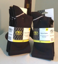 Lot A - 4pr Medium Black Men's 4-8 /Women's 5-10 Soccer Socks ATHLETIC WORKS