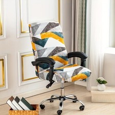 Printed Office Chair Cover Stretch Computer Rotate Seat Slipcover for Desk Chair