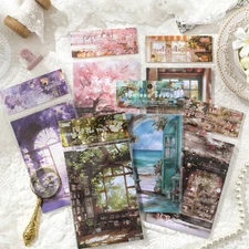 Door Window Series Scrapbooking Paper 30pcs Not Stickers Collage Crafts Supplies