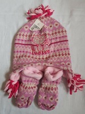 Baby girl set of winter Hat  Mittens Age 6-12 months