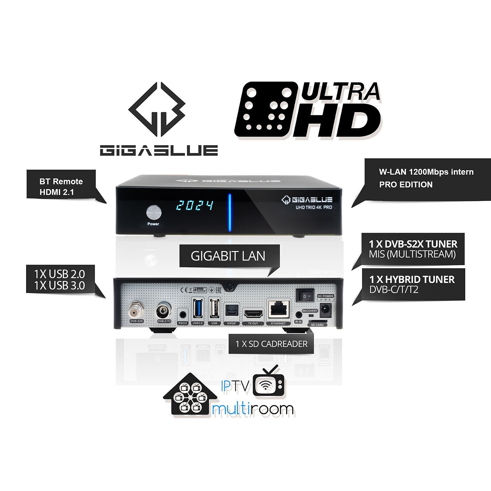 Thumbnail - Sat-receiver Mit Festplatte Gigablue Trio Pro 4k Dvb-s2x Dvb-c/t2
