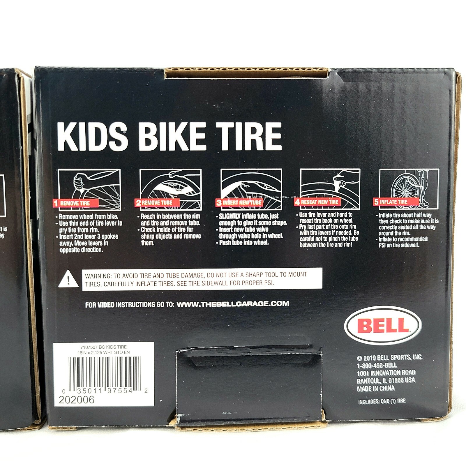 2 Bell Kids Bike Tire 16&rdquo; X 2.125 inch Replaces 1.75&rdquo;-2.125&rdquo; White (1 Pair)