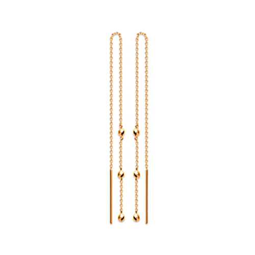 Boucles d'oreilles traversantes triple boules en plaqué or 18k pour femme