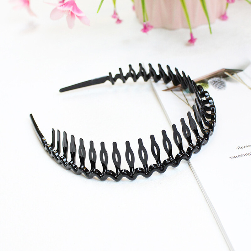 Women NonSlip Resin Hair Comb Headband Hair Hoop With Teeth Headwear