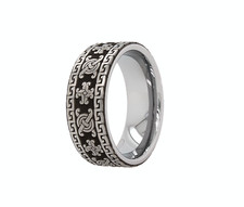 8mm Mayan Design Tungsten Ring