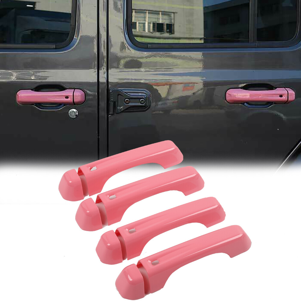 Pink Car Door Handles Cover Trim Shell For Jeep Wrangler JT JT