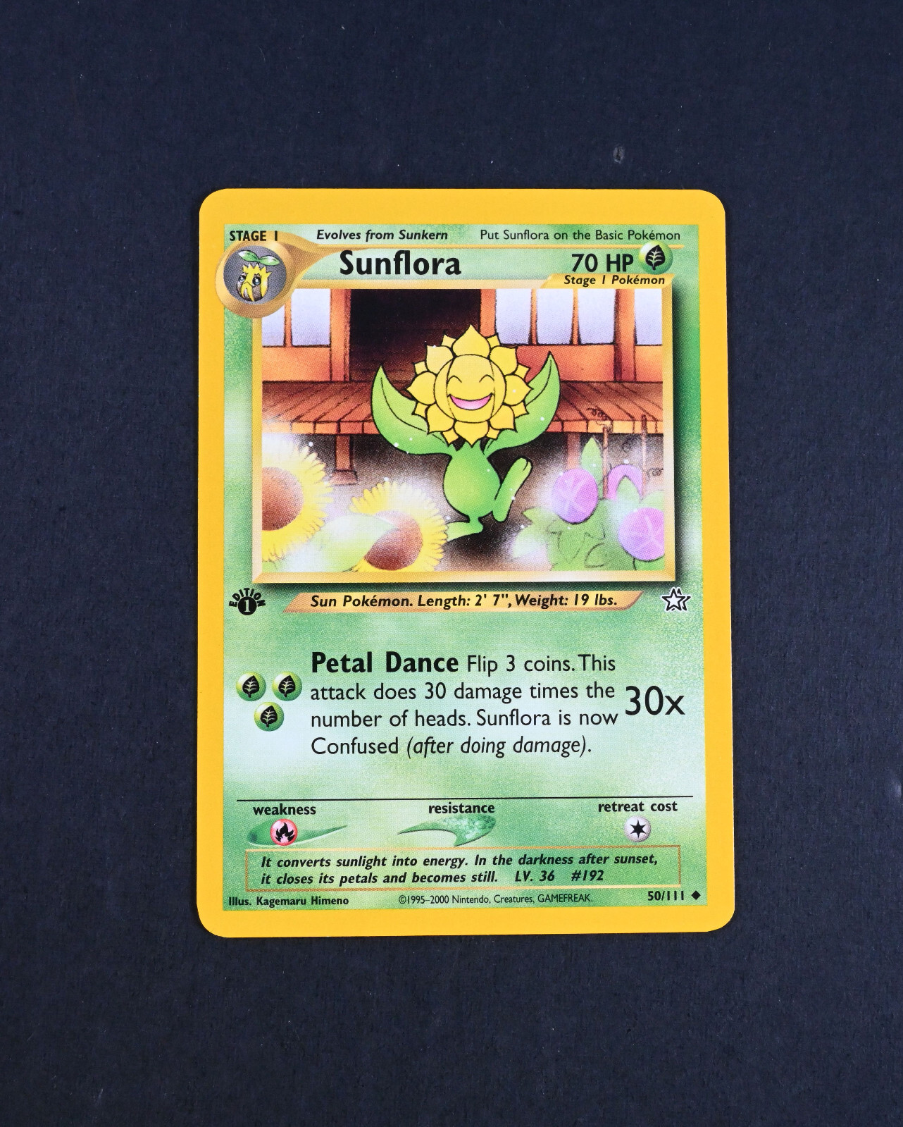 NM 1st Edition Sunflora Reg. 50/111 Neo Genesis Pokemon Card