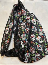 New Sugar skull /day of the Dead/Crossbody/sling bag 14  x 8  bag Halloween D1 