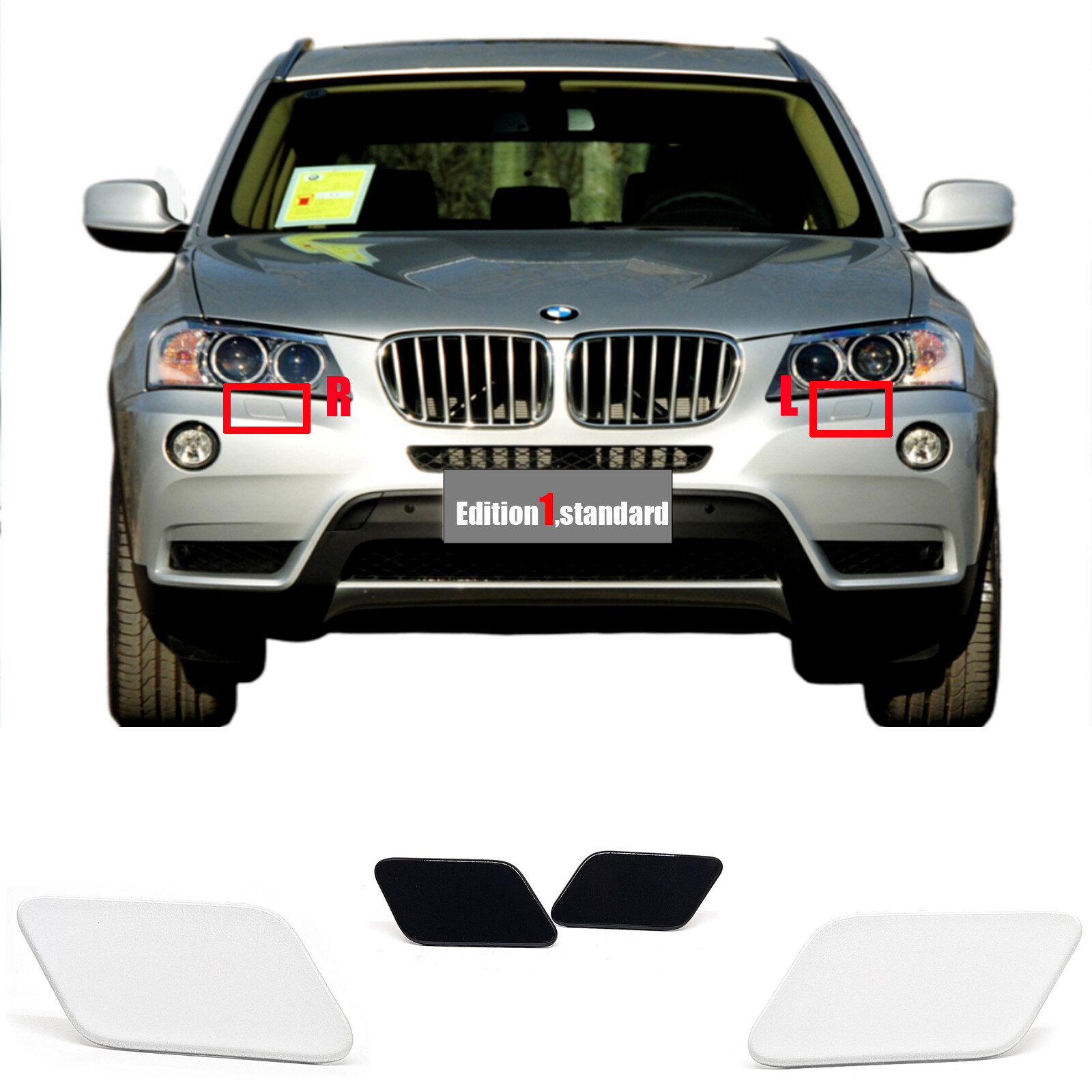 Front Tow Hook Cover For BMW X3 2015-2017 Models | Trailer Eye Cap Replacement #51117338474 - View #5