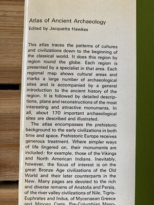 VINTAGE 1974 Ancient Archaeology ATLAS Hardcover J. HAWKES 1st