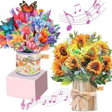 2 Pack Musical Birthday Cards with Light and Musical Birthday Card (2-Pack)