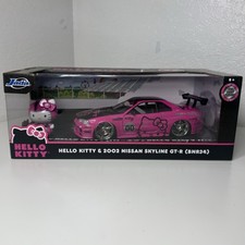 Jada Toys NISSAN Skyline GT-R Con Hello Kitty - 2009, Scala 1/24, Collezione Metallo Rosa/Bianco - Modello Auto 33724W - 5