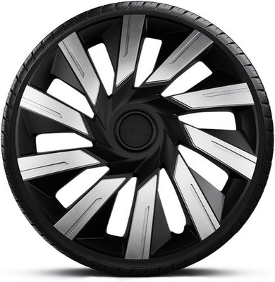 FÜR PEUGEOT 108 RADKAPPEN 15'' ZOLL RADZIERBLENDEN SILBER & SCHWARZ TEC 4 STÜCK