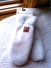 UGG KOOLABURRA FLEECE FLUFF MITTENS WHITE SIZE L/XL FAUX FUR LINING 48