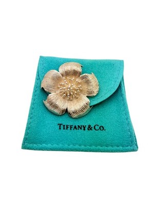 Vintage Tiffany & Co.  Sterling Silver Dogwood Flower Pin - Pouch