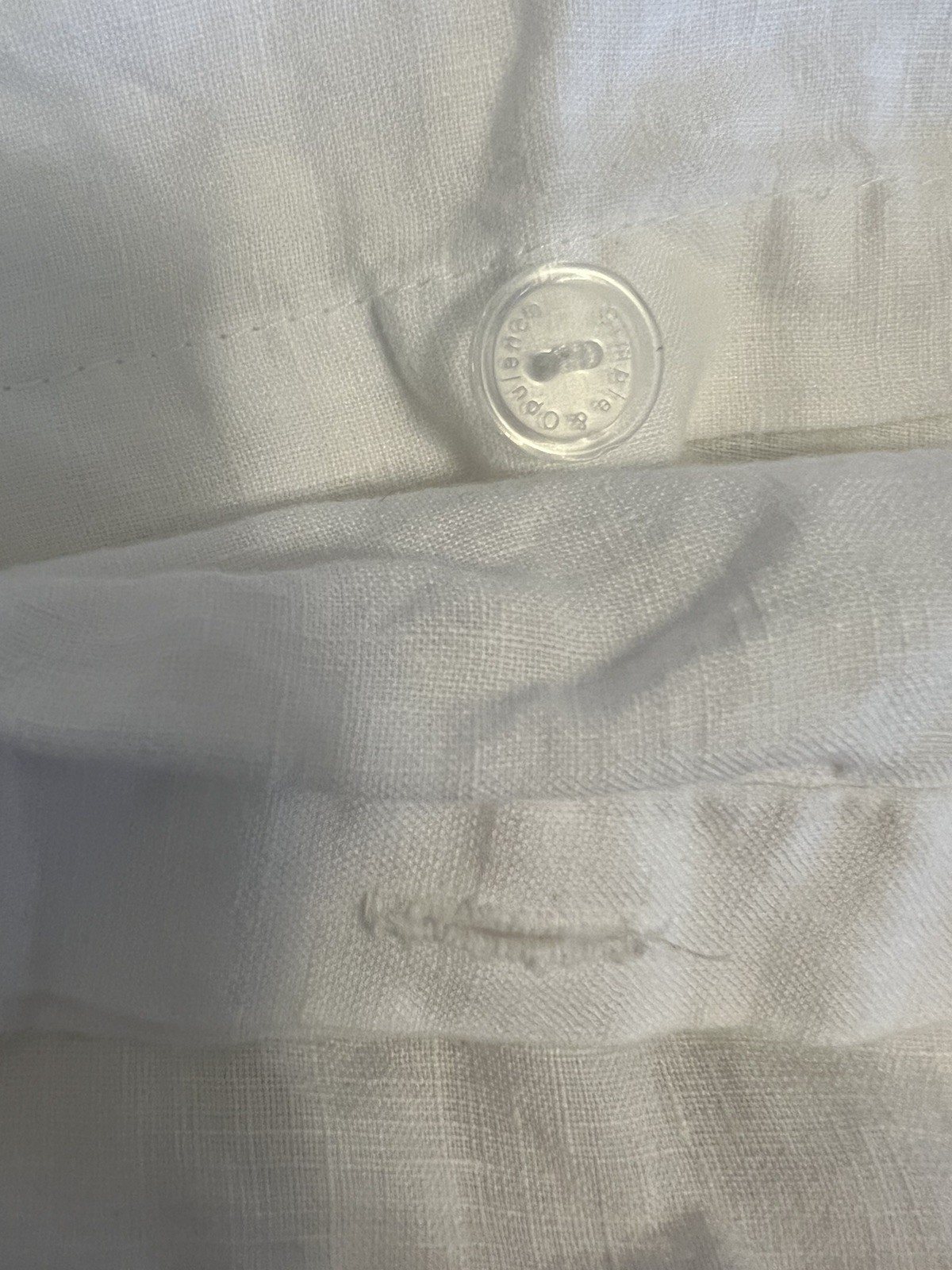 Simple Opulence Size FULL White 100% Linen Duvet Cover