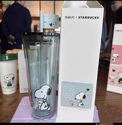 Starbucks x Peanuts 2025 Snoopy Woodstock Love Acrylic Cold Cup Tumbler 24 Boxed