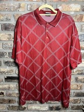 Nike Golf Dri-Fit Diamond Pattern Polo Shirt Red Size XL