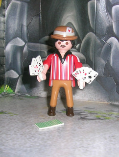 LOT FIGURINE ACCESSOIRE PLAYMOBIL PERSONNAGE JOUEUR DE CARTES COW BOY WESTERN