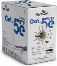 Cat5e Ethernet Cable - 24 AWG, CMR, Solid Bare Copper - 794ft - Black