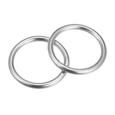 316 Stainless Steel Round Welded Circle O-Ring 40mm 1.57" ID 5mm Thickness 2pcs