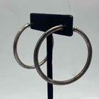 Sterling Silver 925 Jewelry Lot 44mm Hoop Earrings Marcasite Ring Cat Pendant — photo 5