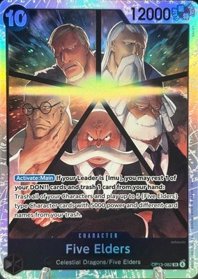   Five Elders   OP13-082 SR Carrying On His Will Holo Foil One Piece TCG NM