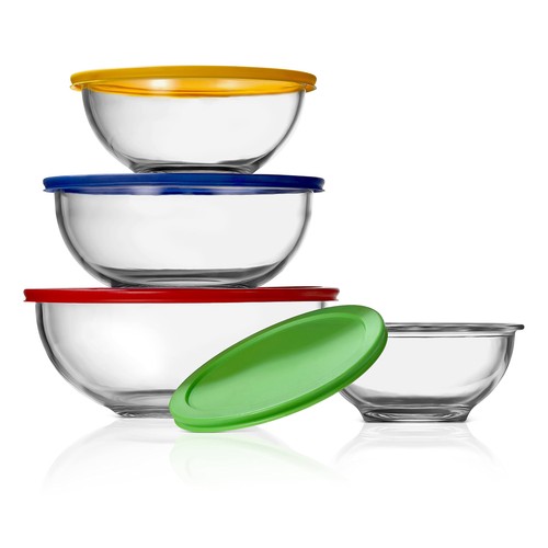 NutriChef Glass Mixing Bowls - Thumbnail 2