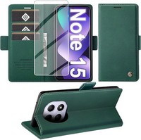 HandyhüLle PU Leder Wallet Flip Case FüR Redmi Note 15 5G Mit Schutzfolie GrüN